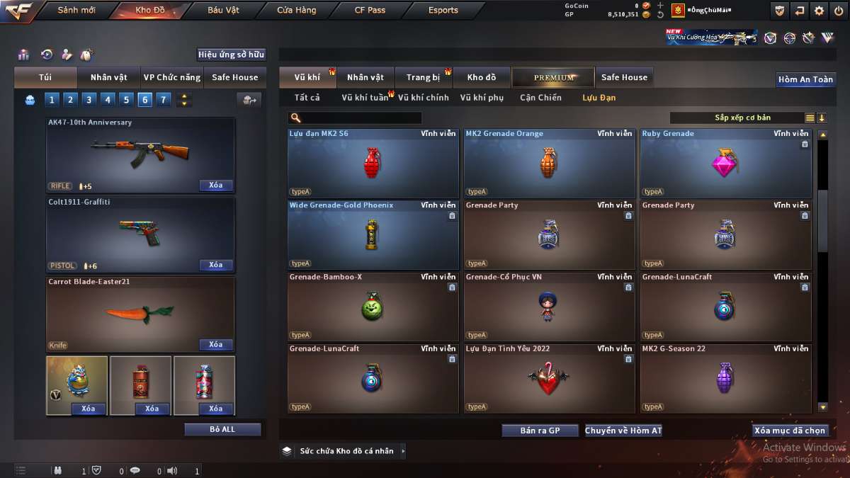 shop acc cf uy tin gia re